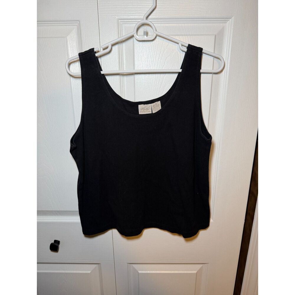 Vintage Fiorlini International Women’s XL Black Cotton Tank Top 1801